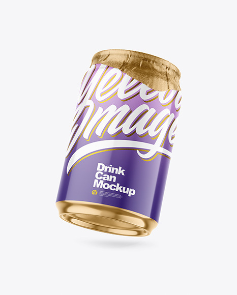 250ml Glossy Drink Can w/ Foil Lid Mockup