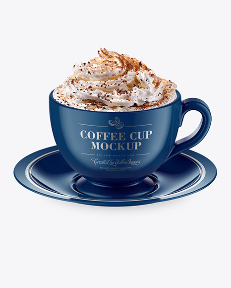 Glossy Coffee Cup w  Plate Mockup PSD #4