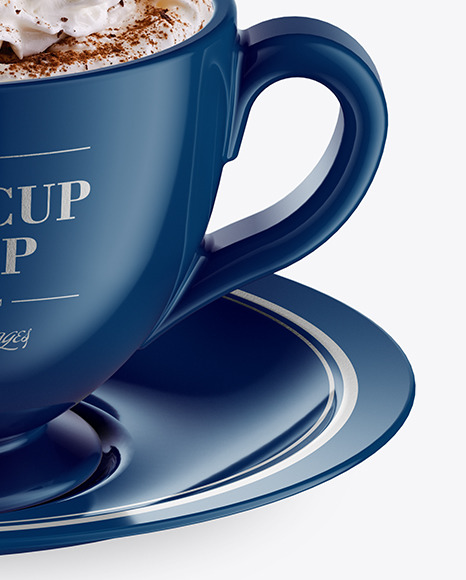 Glossy Coffee Cup w  Plate Mockup PSD #1