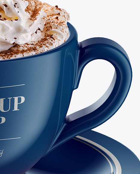 Glossy Coffee Cup w  Plate Mockup PSD #6