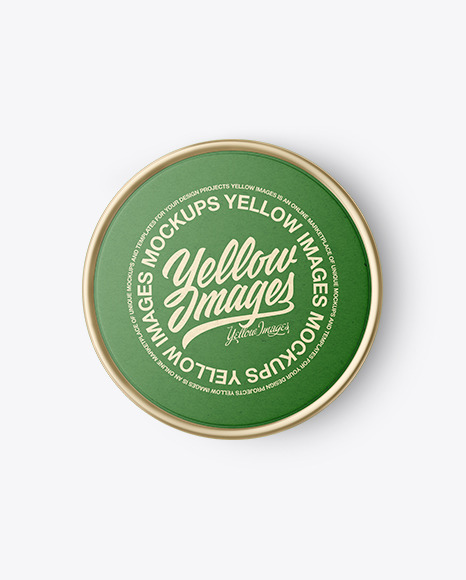 Round Tin Can with Dragee Mockup