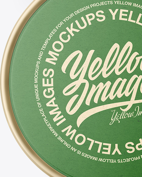 Round Tin Can with Kraft Finish   Dragee Mockup PSD #1