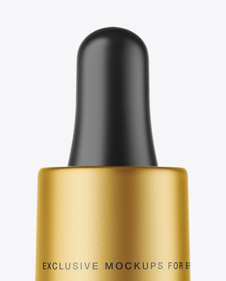 Frosted Dark Amber Glass Dropper Bottle Mockup PSD #2