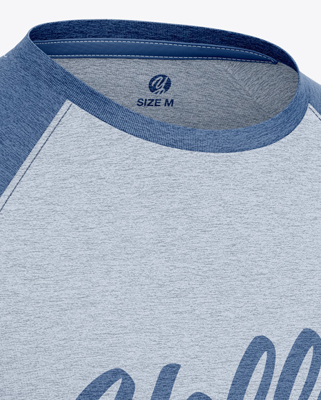 Heather Raglan Long Sleeve T Shirt PSD #2