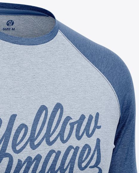 Heather Raglan Long Sleeve T Shirt PSD #1