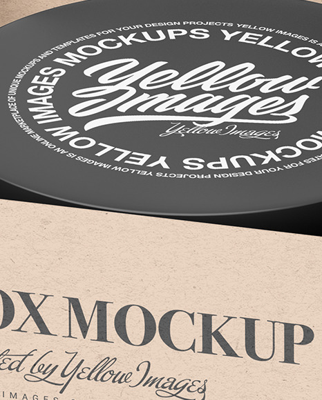 Kraft Paper Box with Cosmetic Jar Mockup PSD #4