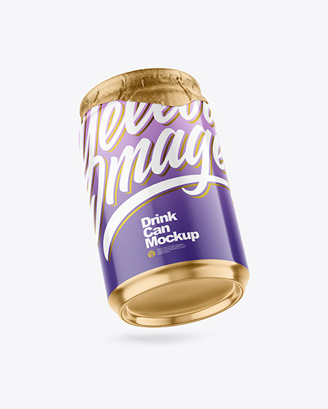 250ml Glossy Drink Can w/ Foil Lid Mockup