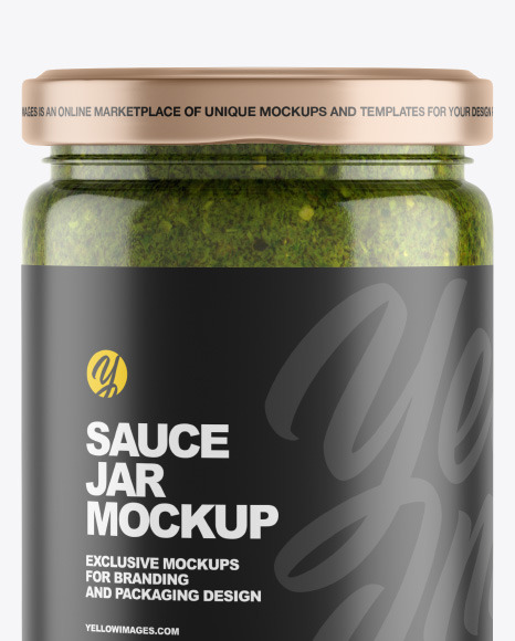 Clear Glass Jar w  Sauce Mockup PSD #2