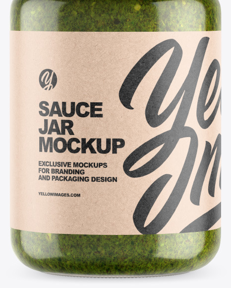 Clear Glass Jar w  Sauce Mockup PSD #6