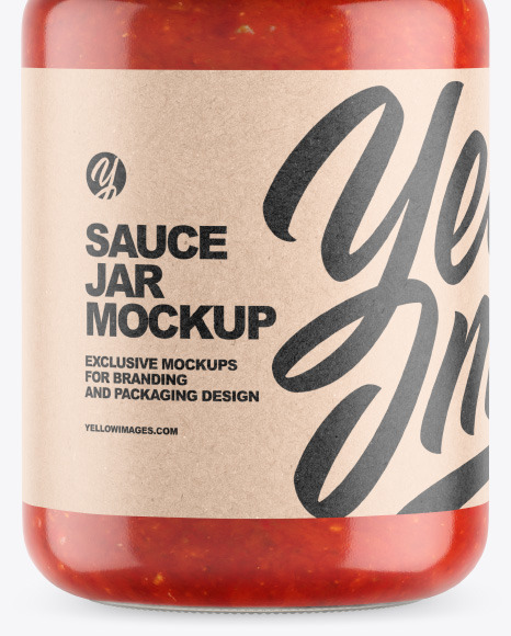 Clear Glass Jar w  Tomato Sauce Mockup PSD #6