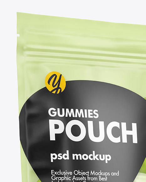 Frosted Plastic Stand up Pouch w  Gummies Mockup PSD #1