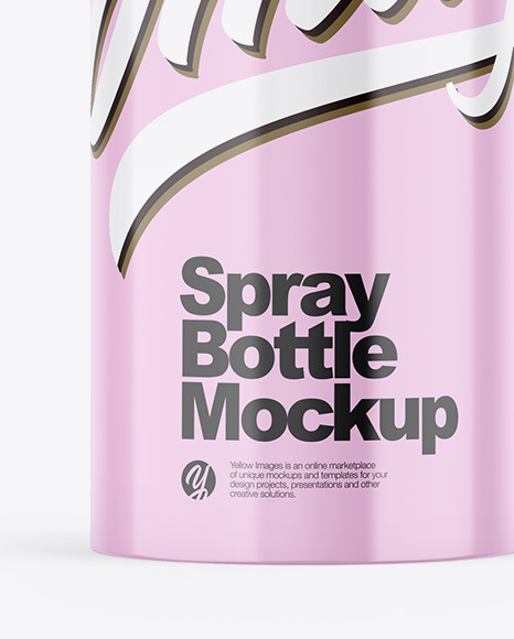 Glossy Spray Bottle Mockup PSD #6