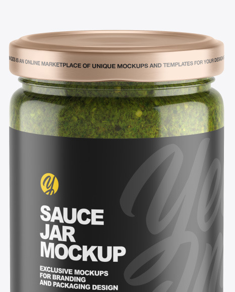 Clear Glass Jar w  Sauce Mockup PSD #2