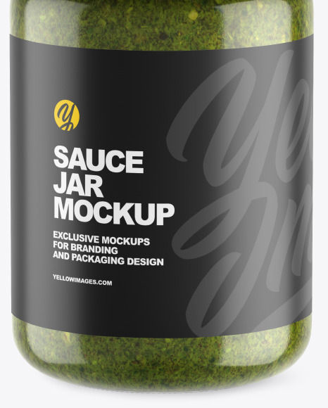 Clear Glass Jar w  Sauce Mockup PSD #1