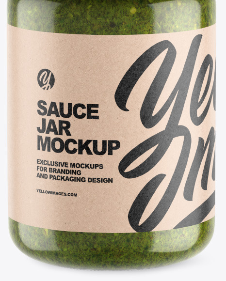 Clear Glass Jar w  Sauce Mockup PSD #6