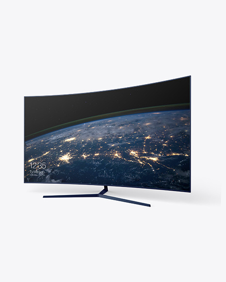 Curved Tv Mockup PSD #2