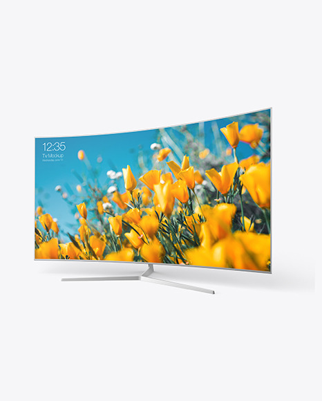 Curved Tv Mockup PSD #1