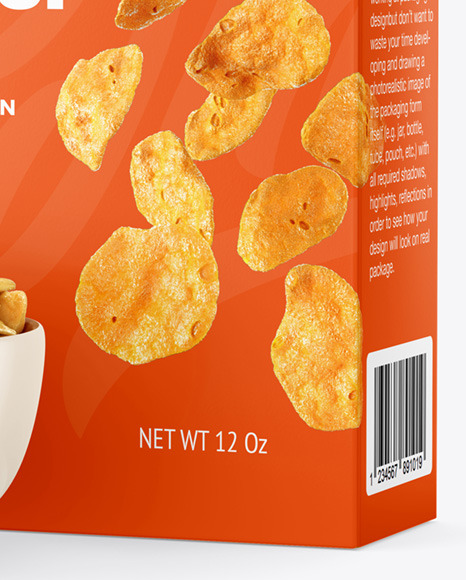 Bowl and Box with Corn Flakes Mockup PSD #6