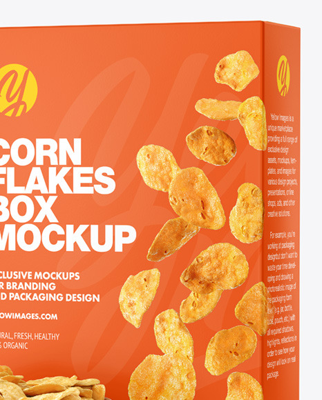 Bowl and Box with Corn Flakes Mockup PSD #7