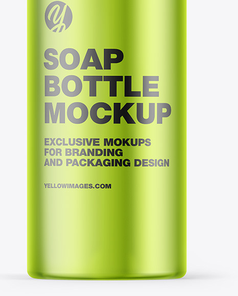 Matte Metallic Soap Bottle Mockup PSD #1