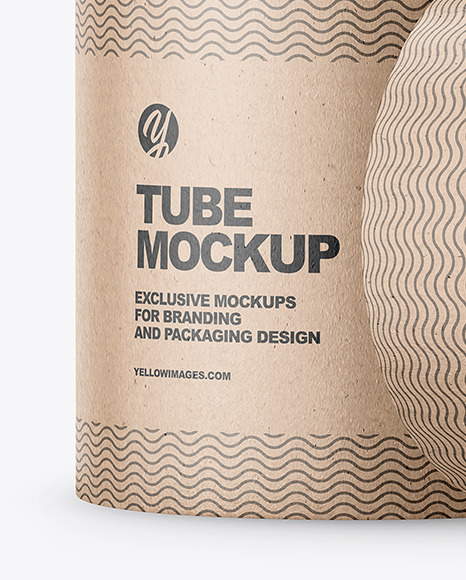 Opened Kraft Paper Tube With Sachets Mockup PSD #6