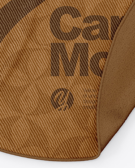 Round Carpet with Loop Pile Mockup PSD #6