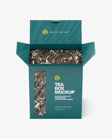 Box with Tea Mockup