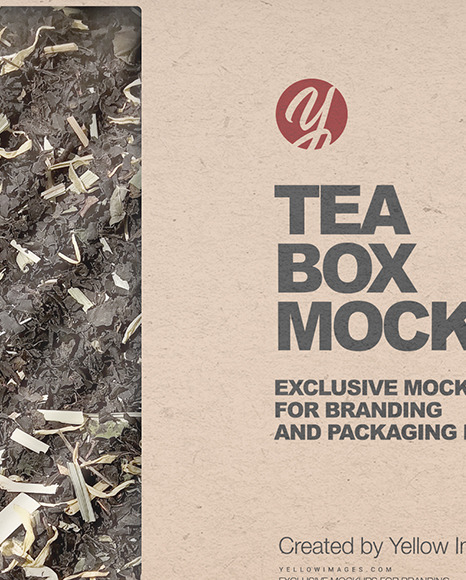 Kraft Paper Box with Tea Mockup PSD #3