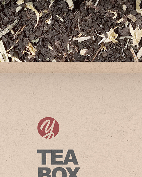 Kraft Paper Box with Tea Mockup PSD #4