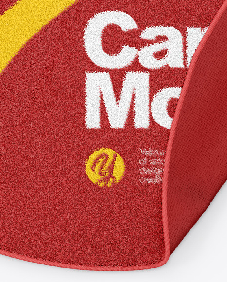 Round Carpet with Shag Pile Mockup PSD #6