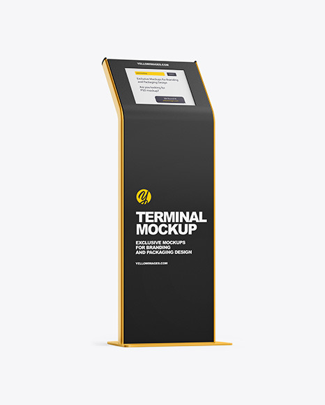 Terminal with Metallic Racks Mockup