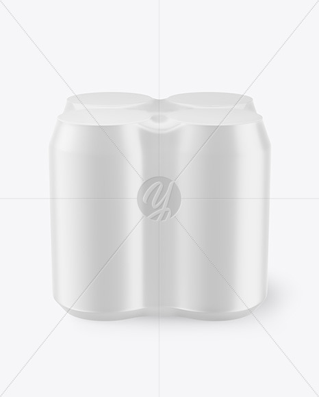 4 Cans in Shrink Wrap Mockup 4 Cans in Shrink Wrap Mockup