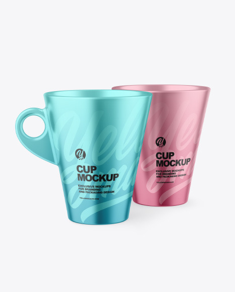 Two Metallic Cups Mockup