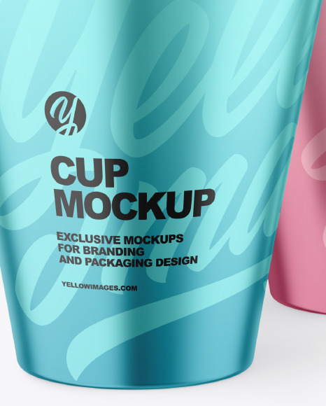 Two Metallic Cups Mockup PSD #6