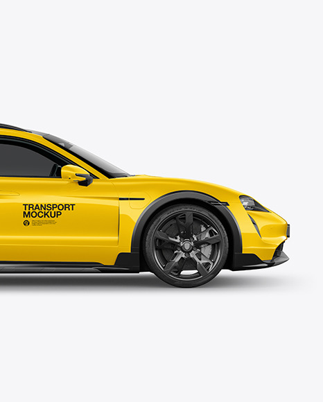 Electric Sport Car Mockup - Side View