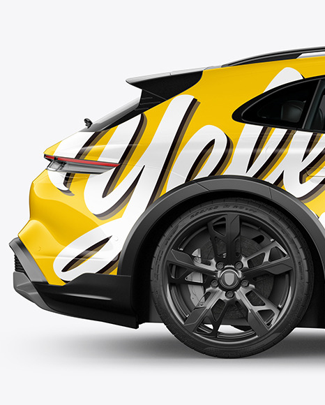 Electric Sport Car Mockup   Side View PSD #1