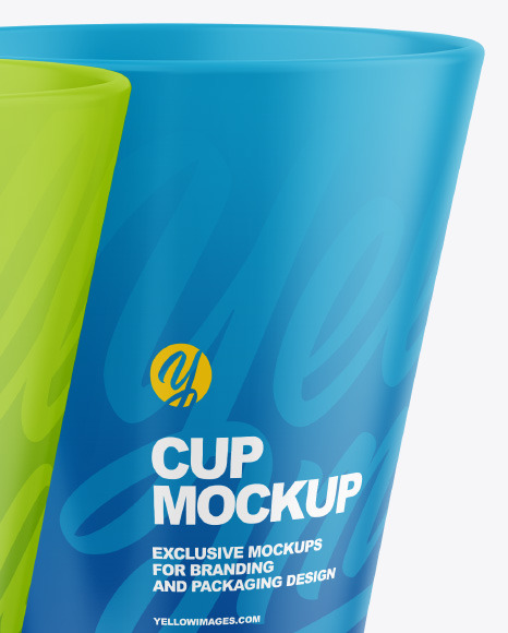 Two Matte Cups Mockup PSD #1