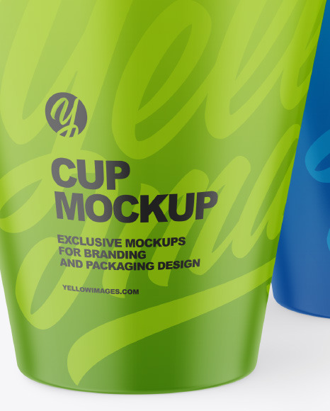 Two Matte Cups Mockup PSD #6