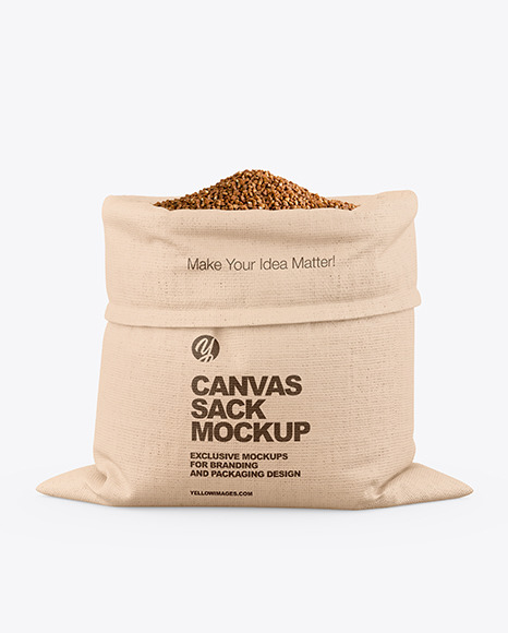 Canvas Sack with Buckwheat Mockup