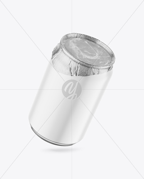 Free 250ml Matte Drink Can w/ Foil Lid Mockup PSD Mockups