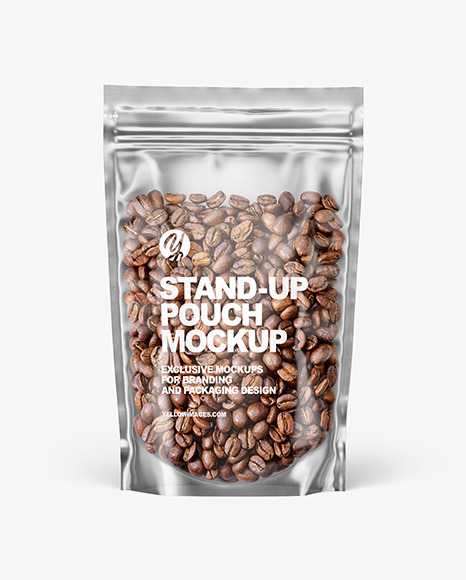 Clear Plastic Stand up Pouch w  Coffee Mockup PSD #3