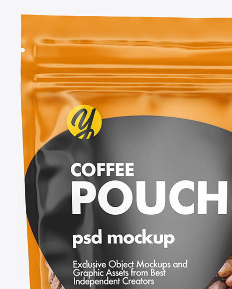 Clear Plastic Stand up Pouch w  Coffee Mockup PSD #4