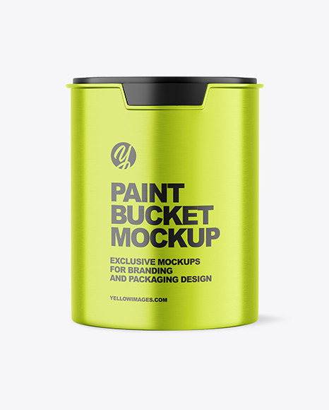 Metallic Paint Bucket Mockup