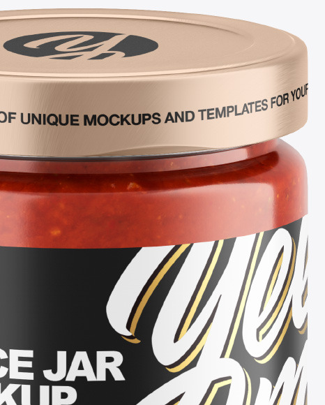 Clear Glass Jar w  Tomato Sauce Mockup PSD #2