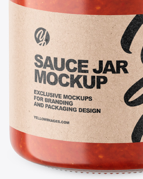 Clear Glass Jar w  Tomato Sauce Mockup PSD #6