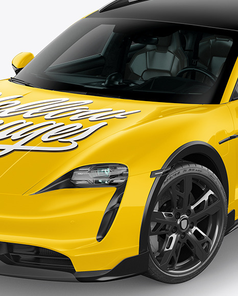 Electric Sport Car Mockup   Half Side View (High Angle Shot) PSD #6