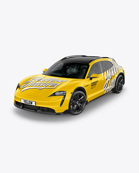 Electric Sport Car Mockup   Half Side View (High Angle Shot) PSD #7