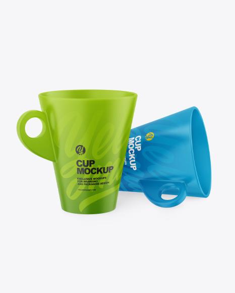 Two Matte Cups Mockup