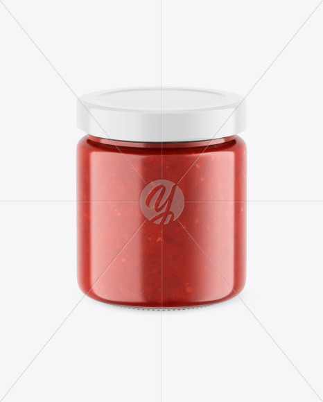 Free Clear Glass Jar w/ Jam Mockup PSD Mockups