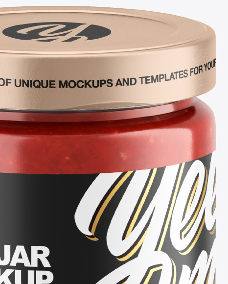 Clear Glass Jar w  Jam Mockup PSD #2